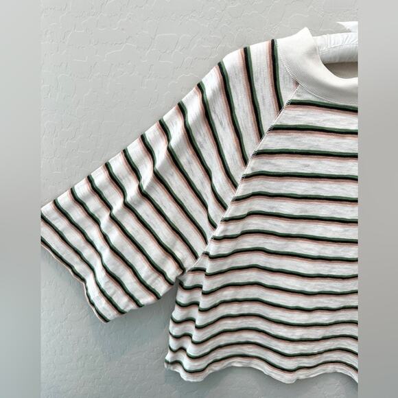 UNIVERSAL THREAD | Striped Cotton Mock Neck Top | Large - Picture 4 of 7